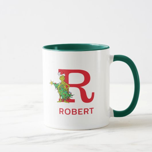 Mug Grinch Classique | Nom et monogramme vilains R (Droite)