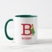 Mug Grinch Classique | Nom Vilain & Monogramme B (Gauche)