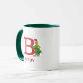 Mug Grinch Classique | Nom Vilain & Monogramme B (Devant gauche)