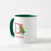 Mug Grinch Classique | Nom Vilain & Monogramme D (Devant gauche)