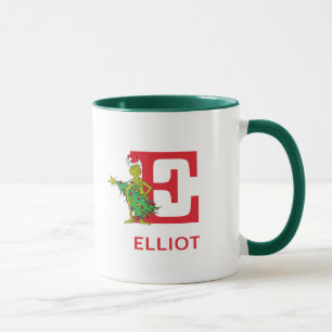 Mug Grinch Classique Nom Vilain & Monogramme E