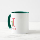 Mug Grinch Classique | Nom Vilain & Monogramme I (Devant gauche)