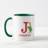 Mug Grinch Classique | Nom Vilain & Monogramme J (Gauche)