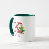 Mug Grinch Classique | Nom Vilain & Monogramme K (Devant gauche)