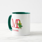 Mug Grinch Classique | Nom Vilain & Monogramme M (Devant gauche)