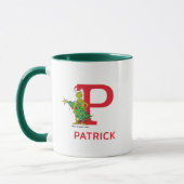 Mug Grinch Classique | Nom Vilain & Monogramme P (Gauche)
