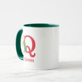 Mug Grinch Classique | Nom Vilain & Monogramme Q (Devant gauche)