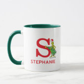 Mug Grinch Classique | Nom Vilain & Monogramme S (Gauche)