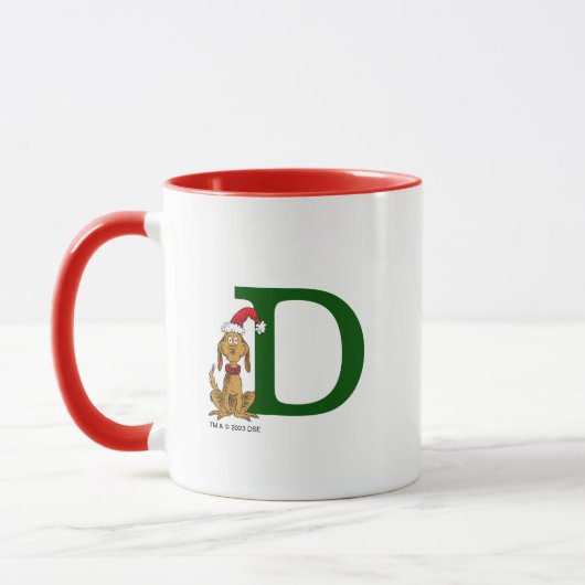 Mug Grinch Max Classique | Monogramme D (Gauche)