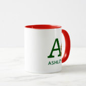 Mug Grinch Max Classique | Nom et monogramme A (Devant droit)
