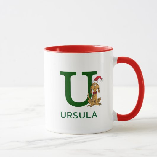 Mug Grinch Max classique | Nom et monogramme U (Droite)