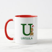 Mug Grinch Max classique | Nom et monogramme U (Gauche)