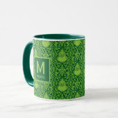 Mug Grinch vert orné | Ajoutez votre nom et initiale (Devant gauche)
