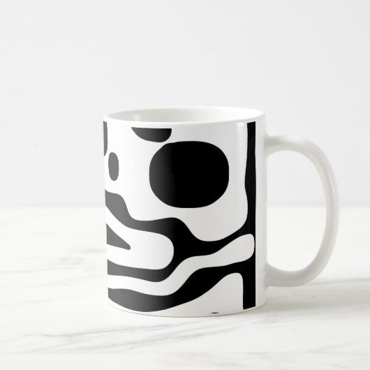 Mug Grip Vise : Noir et Blanc Abstrait (Droite)