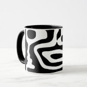 Mug Grip Vise : Noir et Blanc Abstrait (Devant gauche)