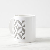 Mug Gris argenté Art Déco géométrique (Devant gauche)