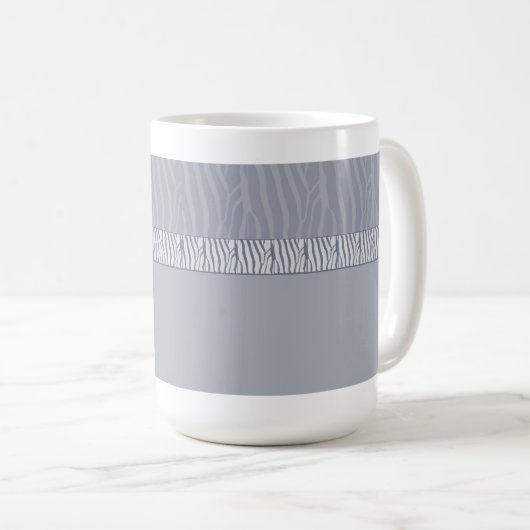Mug Gris argenté Zebra Fur Print (Devant droit)