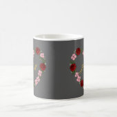 Mug gris avec couronne de fleurs (Centre)