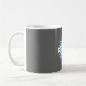 Mug Gris blanc de bleu glacier de monogramme de (Gauche)