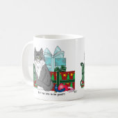 Mug Gris blanc Noël Kitten (Devant gauche)