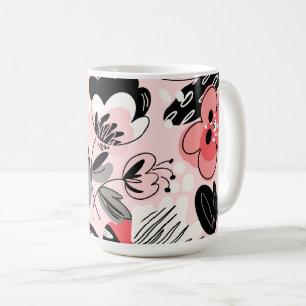 Mug Gris brillant et coloré Surdimensionné Floral Ab