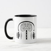 Mug Gris Cerveau Liste à Musique (Gauche)