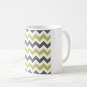 Mug Gris Charbon & Chevron Citron – Zigzag Blanc Impec (Devant droit)