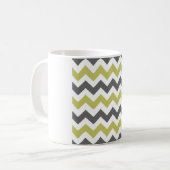 Mug Gris Charbon & Chevron Citron – Zigzag Blanc Impec (Devant gauche)