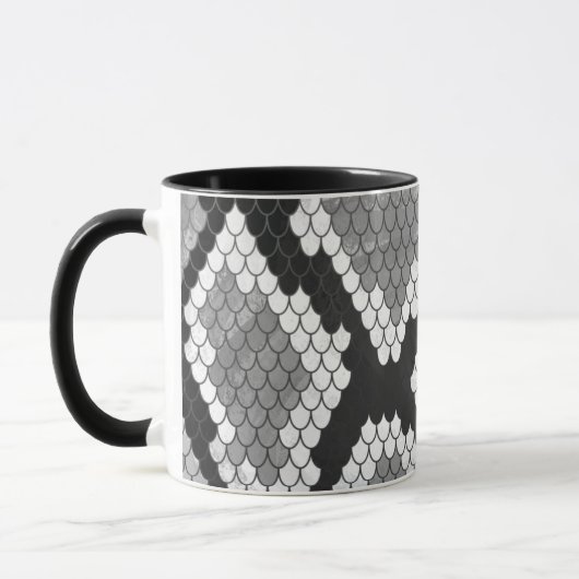 Mug Gris de serpent, blanc et noir (Gauche)