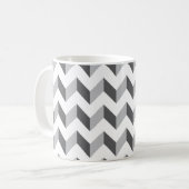 Mug Gris de zigzag de Chevron (Devant gauche)