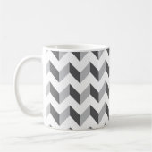 Mug Gris de zigzag de Chevron (Gauche)