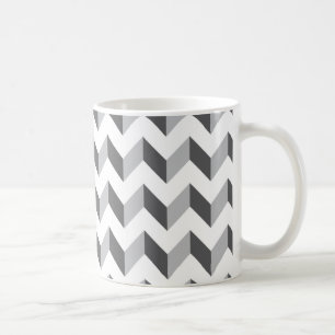 Mug Gris de zigzag de Chevron