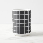 Mug Gris Élégant Carré Blanc (Centre)