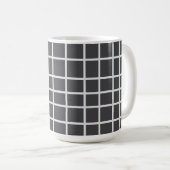 Mug Gris Élégant Carré Blanc (Devant droit)