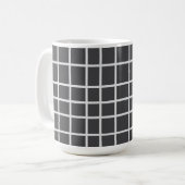 Mug Gris Élégant Carré Blanc (Devant gauche)
