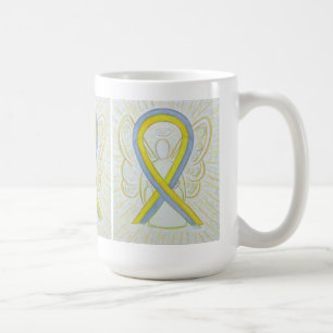 Mug Gris et jaune de sensibilisation Ruban Angel Art M