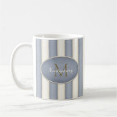 Mug Gris et rayures blanches anciennes Bronze Monogram (Gauche)