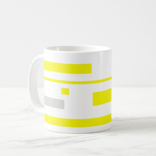 Mug Gris Jaune Blocs Art Abstrait (Devant gauche)