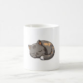 Mug Gris kawaii Chat couché (Centre)