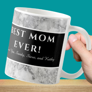 Mug Gris moderne "Meilleure maman jamais" Mère Appréci