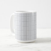 Mug Gris, moderne, simple, cool, lignes de grille tend (Devant gauche)