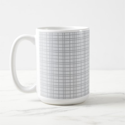Mug Gris, moderne, simple, cool, lignes de grille tend (Gauche)