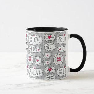 Mug Gris moi et vous motif d'amour