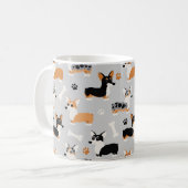 Mug Gris Motif de Corgi (Devant gauche)