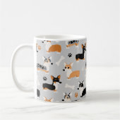Mug Gris Motif de Corgi (Gauche)