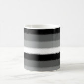 Mug Gris noir blanc rayures Design (Centre)