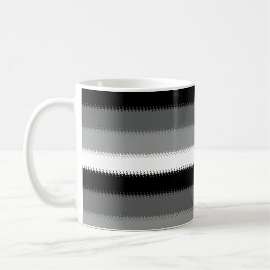 Mug Gris noir blanc rayures Design (Gauche)