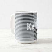 Mug Gris, Noir, Rayures Blanches (Devant gauche)