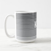 Mug Gris, Noir, Rayures Blanches (Gauche)