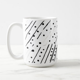 Mug Gris ou pois noir, blanc, gris motif